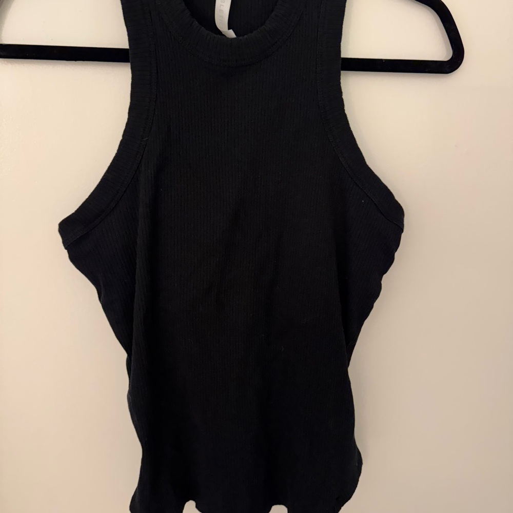 Fabletics Black Ribbed Tank Top